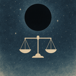 Artistic illustration of the New Moon in Libra, symbolizing balance, renewal, and spiritual harmony.