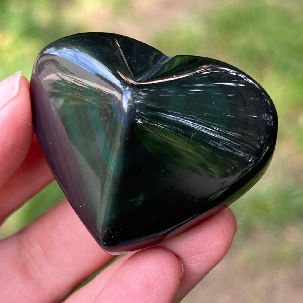 Obsidian curcubeu inima model 8, pietre semipretioase - druzy.ro 1 