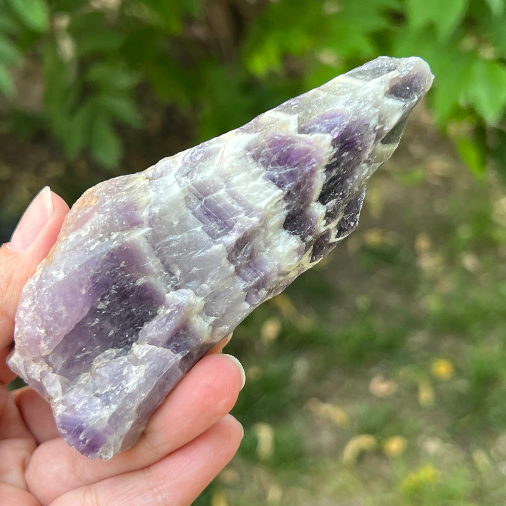 Ametist chevron piatra bruta/ varf m6, pietre semipretioase - druzy.ro 1 
