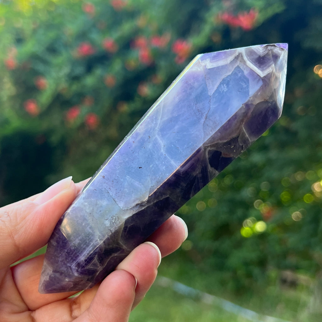 Dublu varf ametist chevron model L2, pietre semipretioase - druzy.ro 3 
