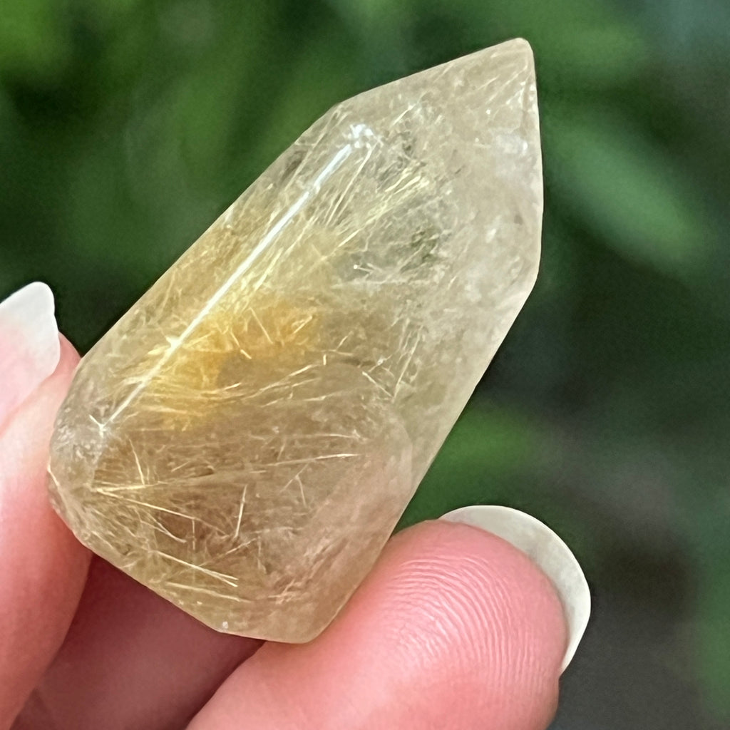 Obelisc cuart rutilat auriu | Model 4, pietre semipretioase - druzy.ro 1 