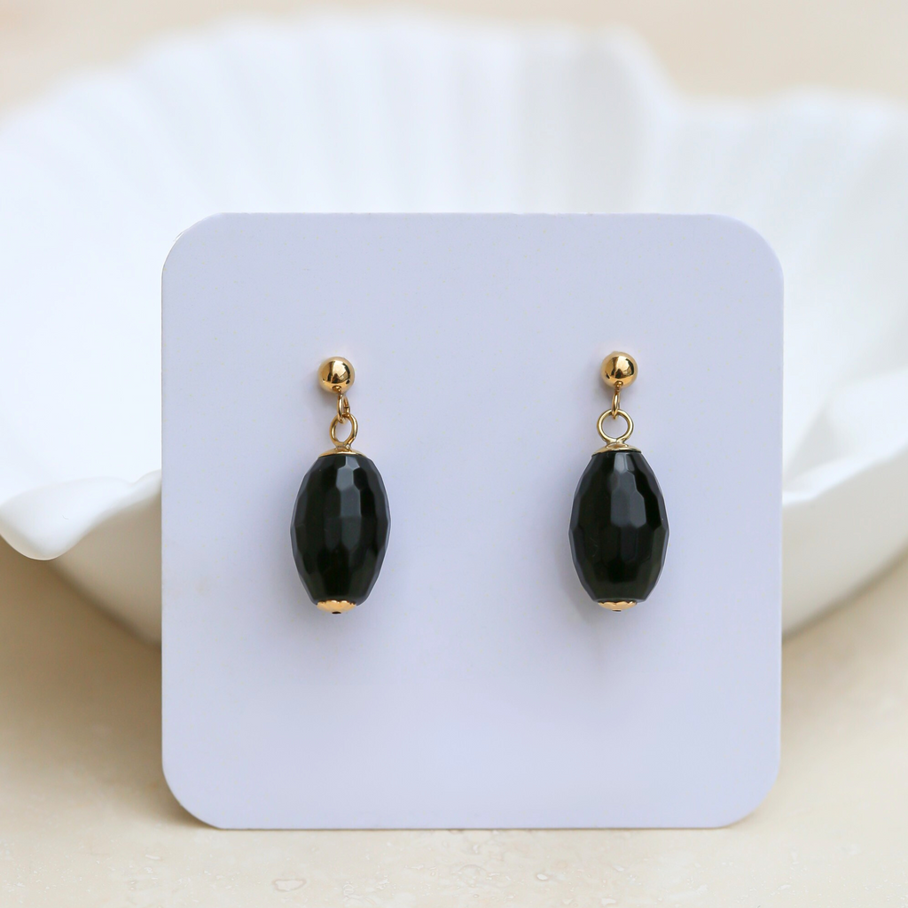 Cercei onix fatetat, aur filat - Whisper of Strength #2, pietre semipretioase - druzy.ro 3 