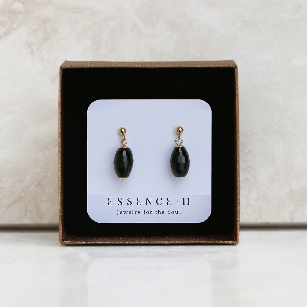 Cercei onix fatetat, aur filat - Whisper of Strength #2, pietre semipretioase - druzy.ro 6 