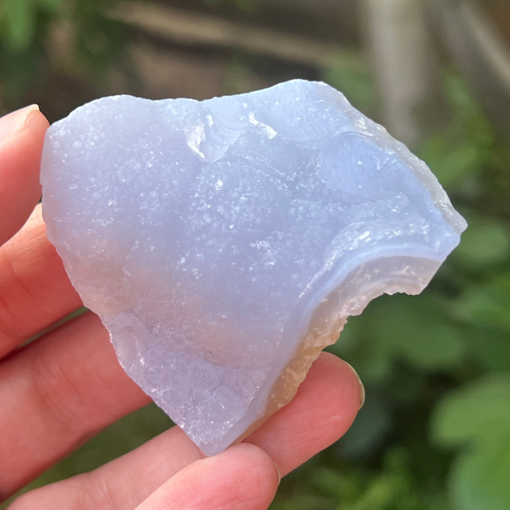 Agat albastru dantelat/ calcedonie Malawi mini m5, pietre semipretioase - druzy.ro 2 