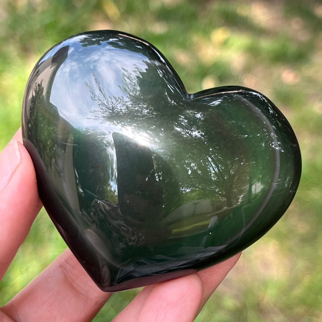 Obsidian curcubeu inima model 12, pietre semipretioase - druzy.ro 2 