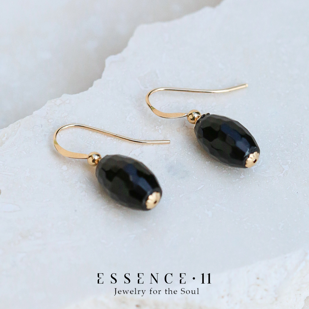 Cercei onix fatetat, aur filat - Whisper of Strength #3, pietre semipretioase - druzy.ro 3 