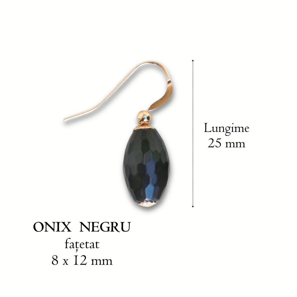 Cercei onix fatetat, aur filat - Whisper of Strength #3, pietre semipretioase - druzy.ro 5 