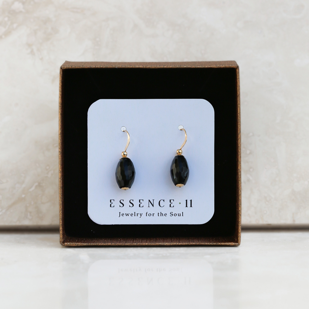 Cercei onix fatetat, aur filat - Whisper of Strength #3, pietre semipretioase - druzy.ro 6 