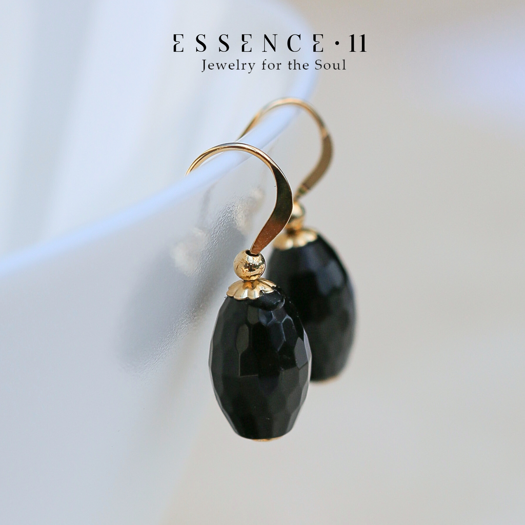 Cercei onix fatetat, aur filat - Whisper of Strength #3, pietre semipretioase - druzy.ro 7 