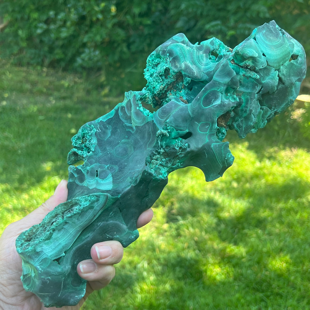 Malachit matasos piatra bruta | Model XXL 1, pietre semipretioase - druzy.ro 1 