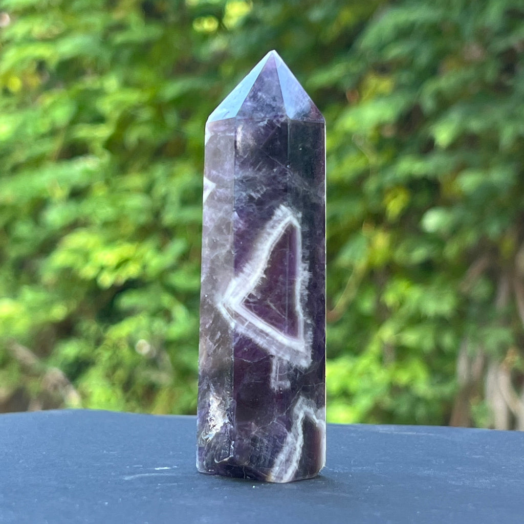 Obelisc ametist chevron model 2, druzy.ro, cristale 1