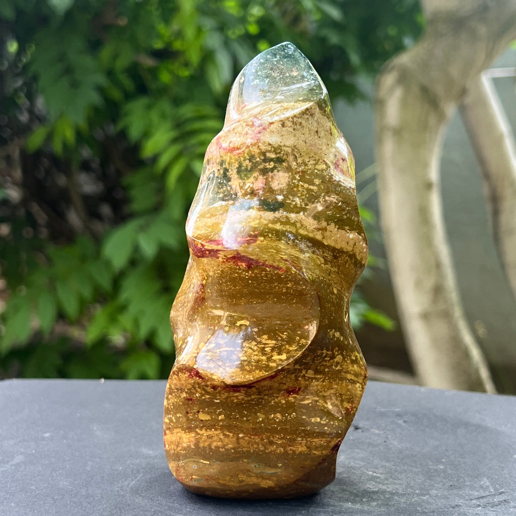 Sculptura jasp ocean forma flacara | Model 3, pietre semipretioase - druzy.ro 1 