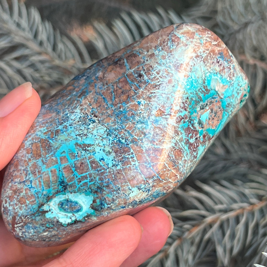 Shattuckite forma libera/palmstone m14, pietre semipretioase - druzy.ro 13 