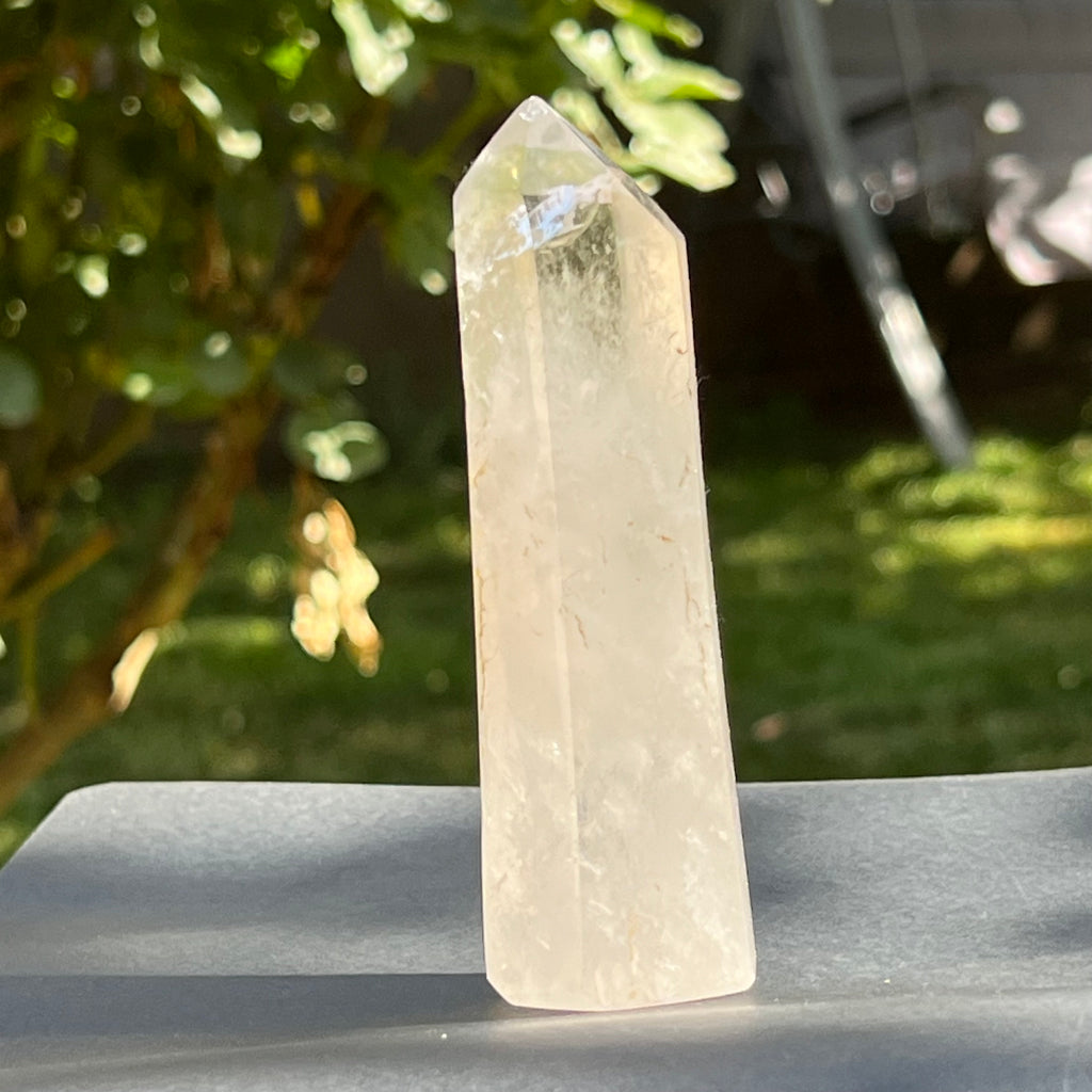 Obelisc/varf/generator cristal de stanca/cuart incolor Africa Af5/ m8, druzy.ro, cristale 2