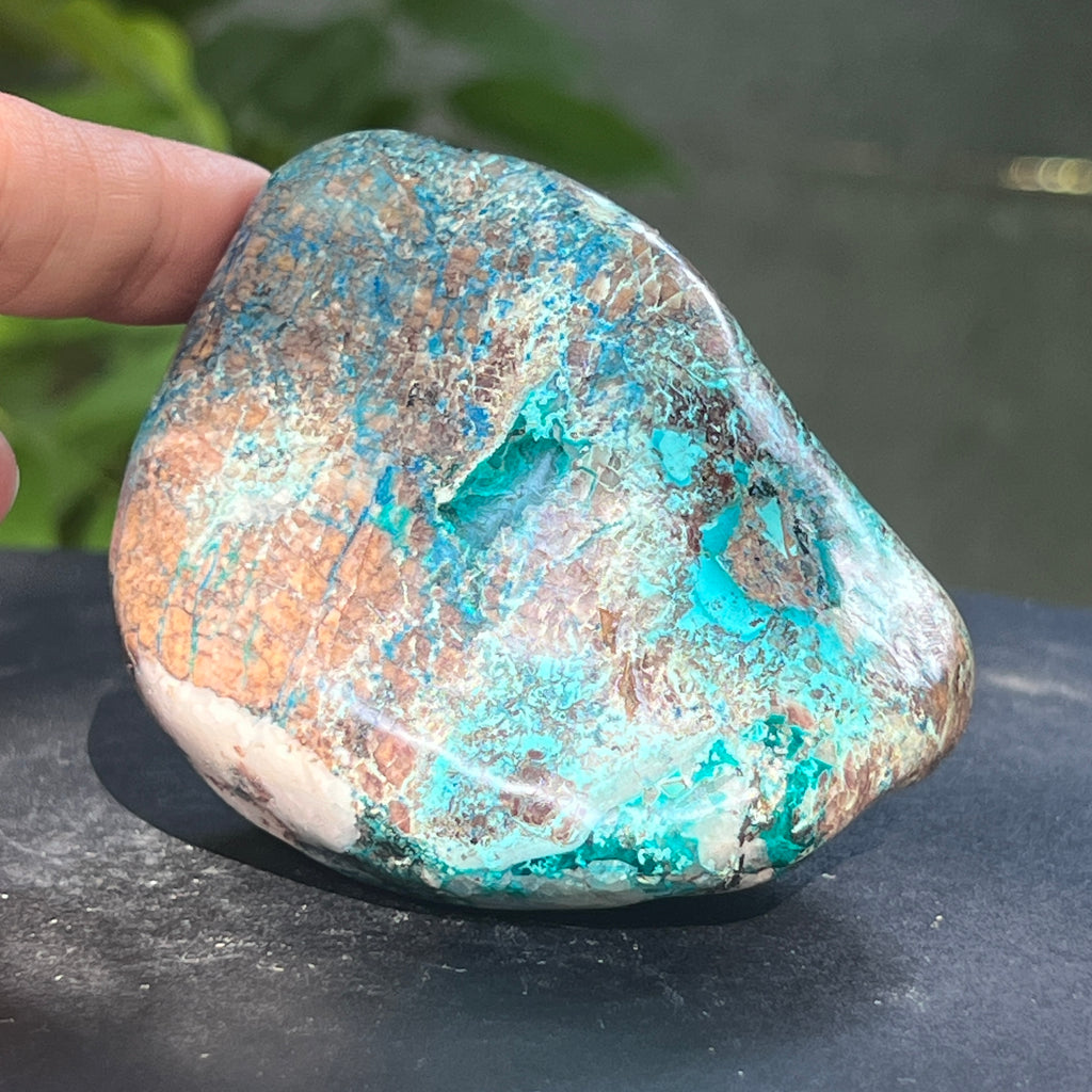 Shattuckite forma libera/palmstone m14, pietre semipretioase - druzy.ro 5 