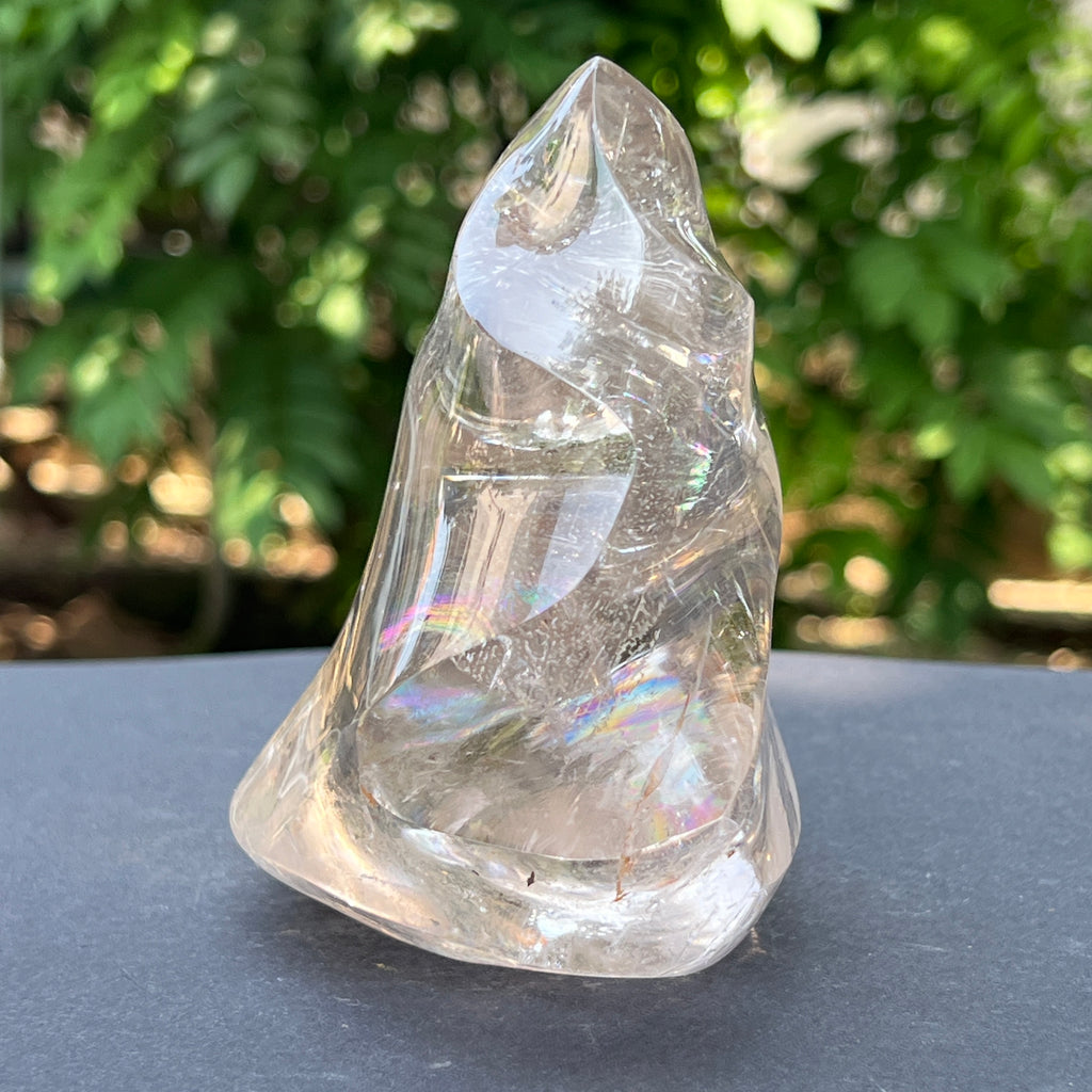 Sculptura din cuart de stanca/cristal incolor forma flacara m1, pietre semipretioase - druzy.ro 1 