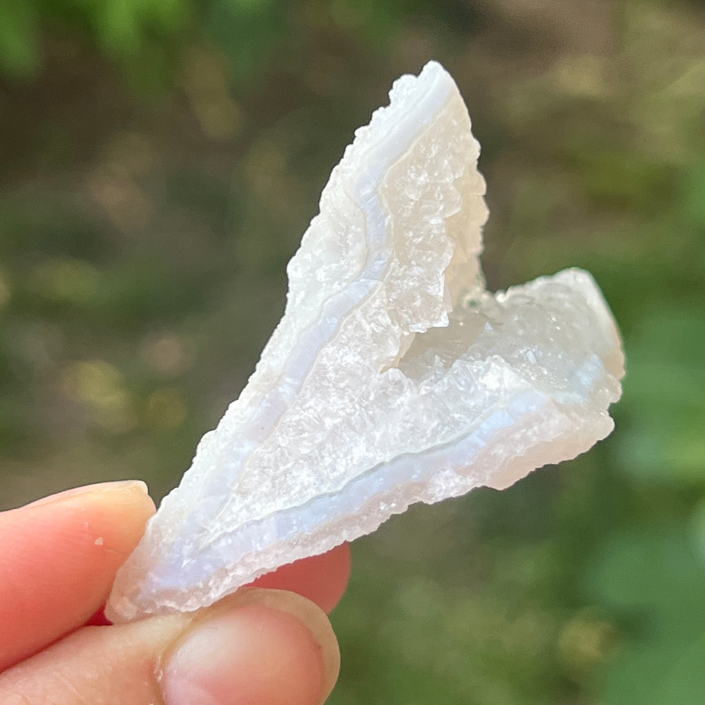 Agat albastru dantelat/ calcedonie Malawi mini m9, pietre semipretioase - druzy.ro 2 
