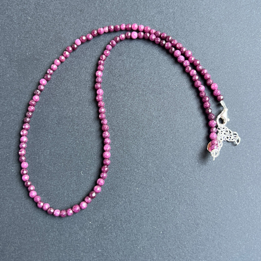 Colier agat burgundy fațetat Berry#87, pietre semipretioase - druzy.ro 2 