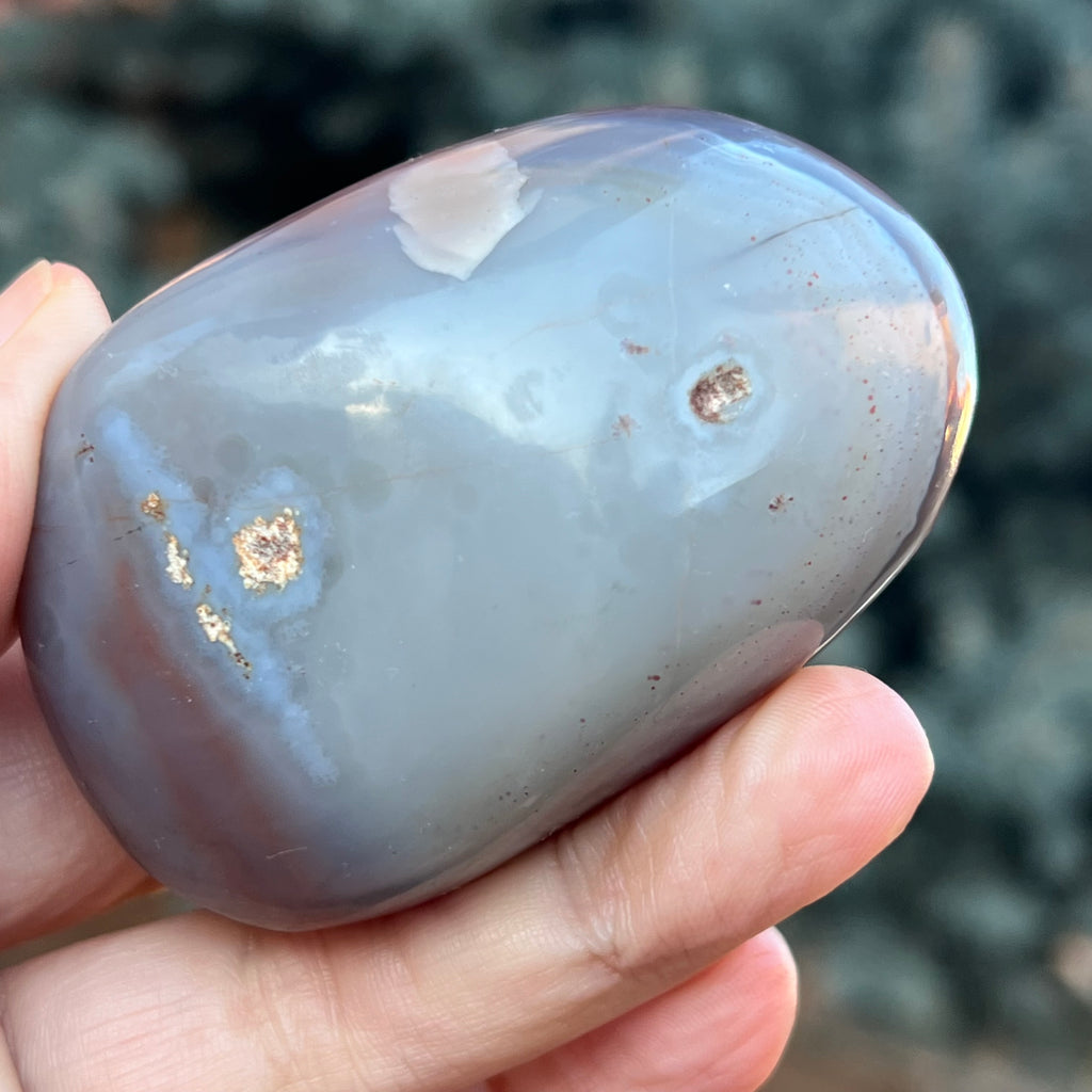 Agat de Botswana palm stone m10A, druzy.ro, cristale 4