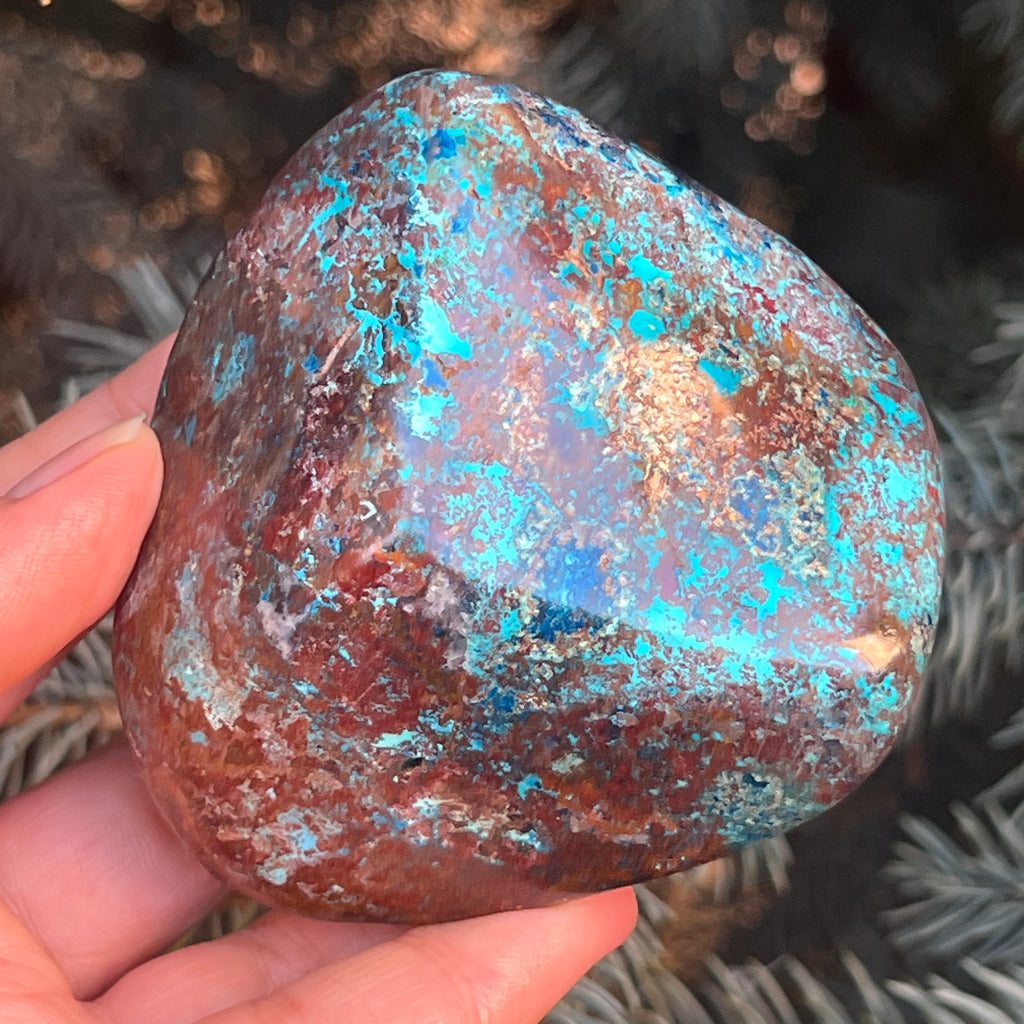 Shattuckite forma libera/palmstone m17, pietre semipretioase - druzy.ro 6 