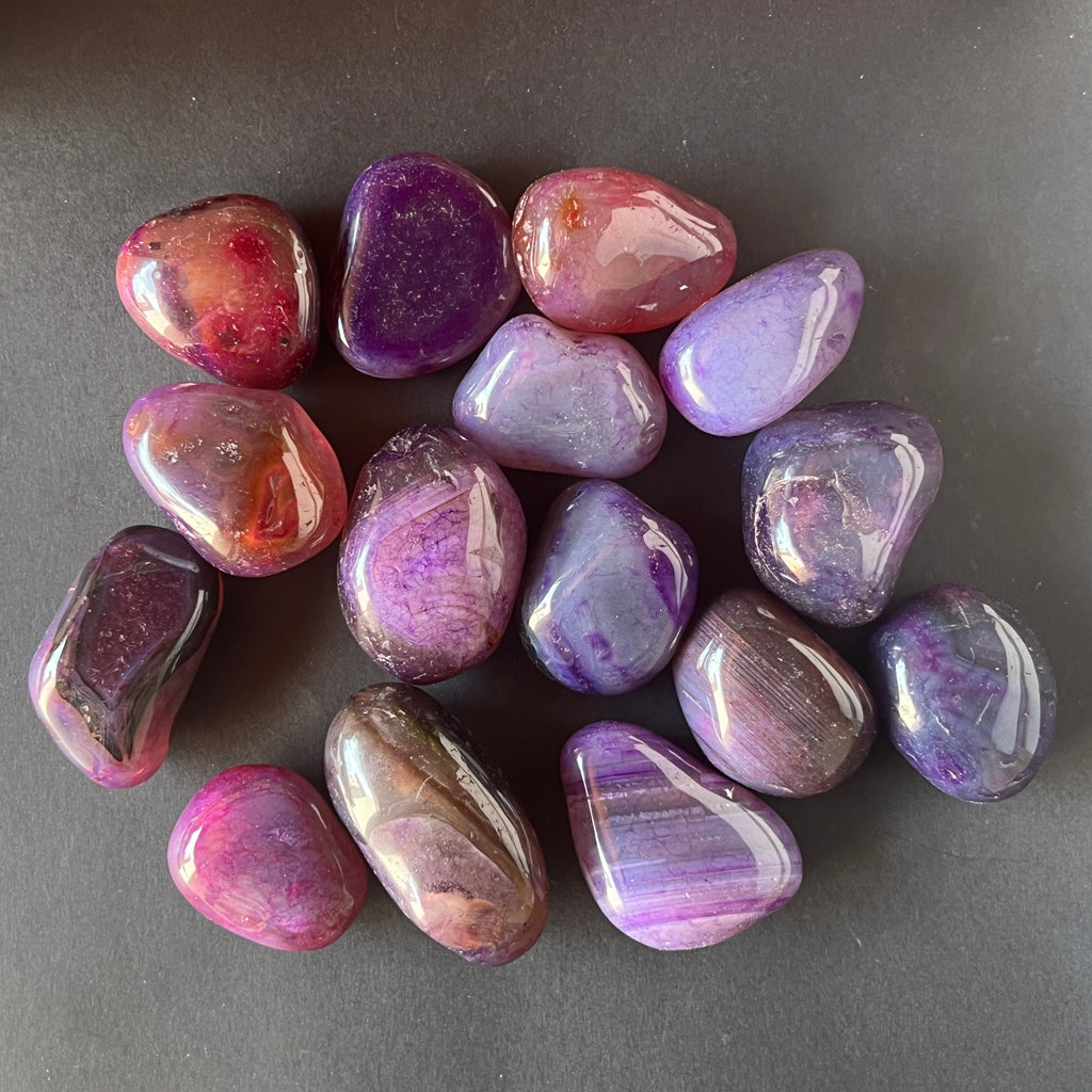 Piatra rulata, palmstone agat mov, pietre semipretioase - druzy.ro 5 