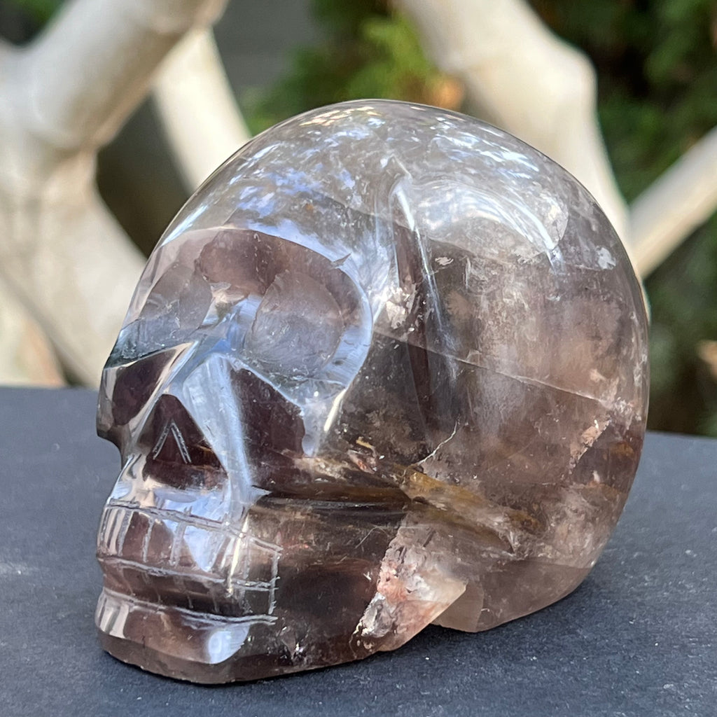 Craniu cuart fumuriu model 1, druzy.ro, cristale 5