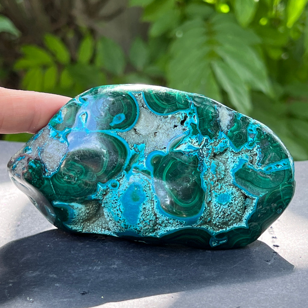 Malacola malachit cu crisocola piatra polisata | Model 3, pietre semipretioase - druzy.ro 1 
