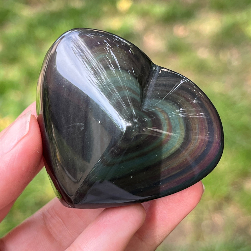 Obsidian curcubeu inima model 3, pietre semipretioase - druzy.ro 3 