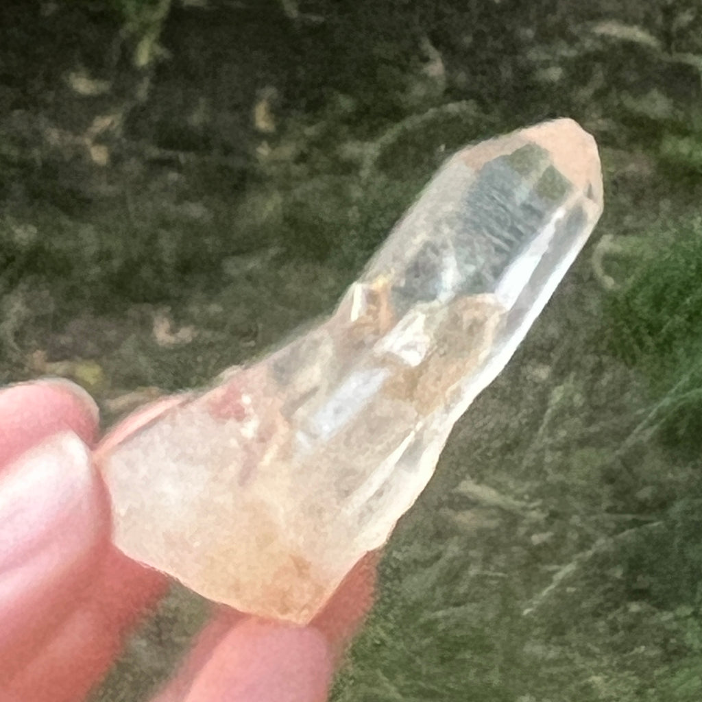 Cristal de cuarț cu incluziuni de goethit brun-portocaliu | Model 13, pietre semipretioase - druzy.ro 3 