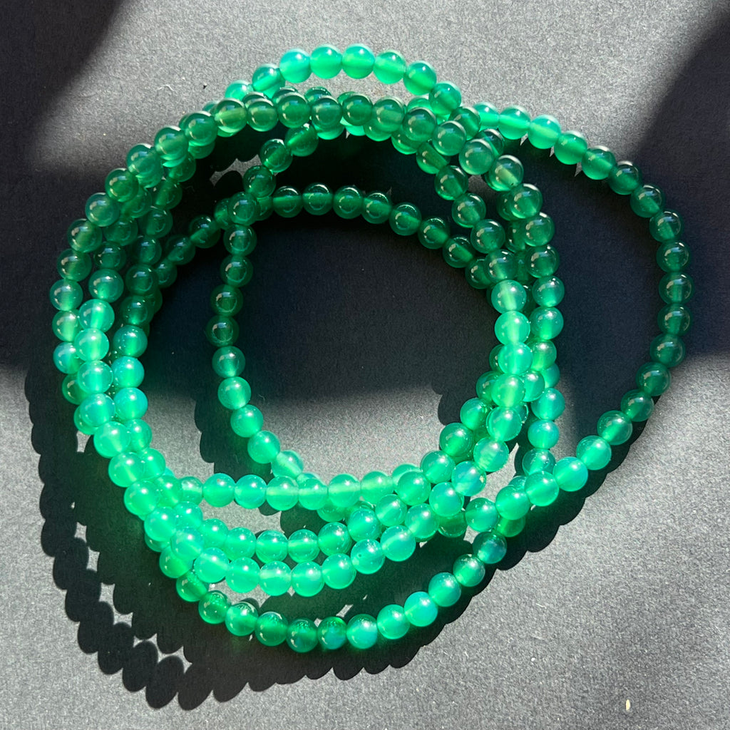 Bratara agat verde 4 mm, pietre semipretioase - druzy.ro 1 