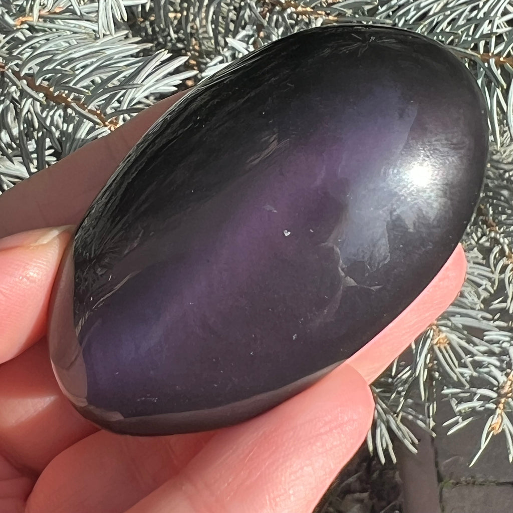 Obsidian curcubeu palmstone model 5, druzy.ro, cristale 1