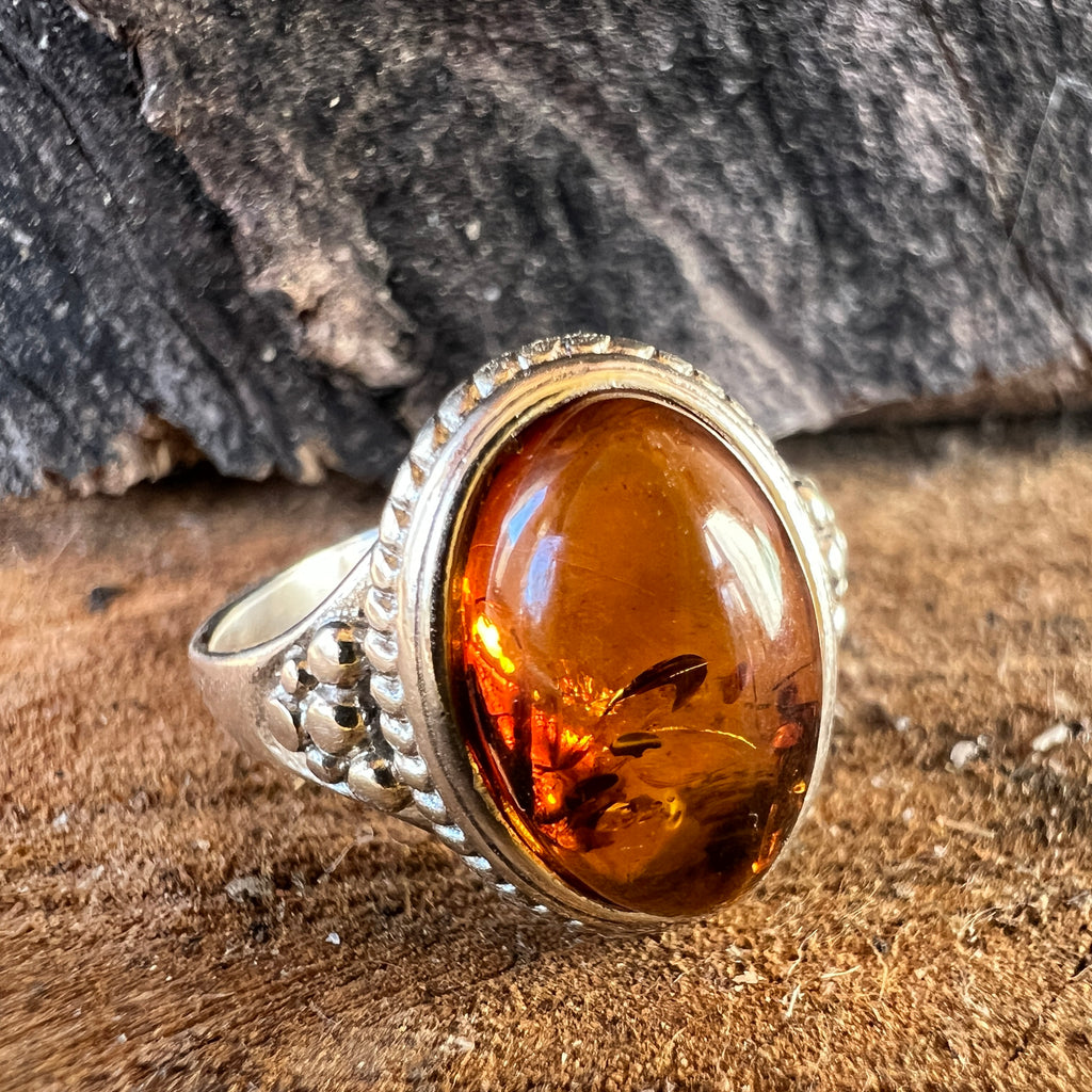 Inel argint cu chihlimbar Amber11, pietre semipretioase - druzy.ro 1 