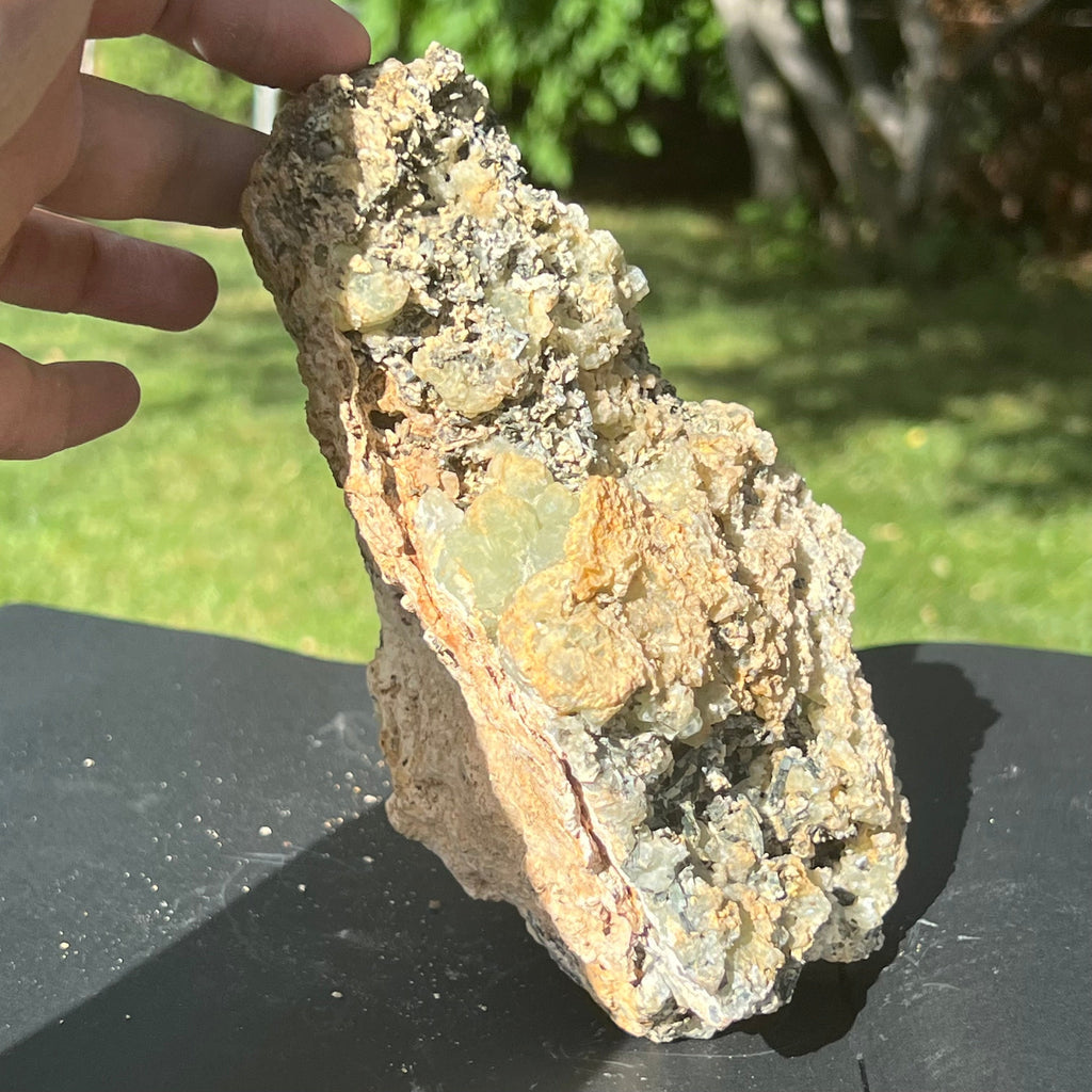 Prehnit cu Schrol din Namibia cluster model 2n, pietre semipretioase - druzy.ro 3