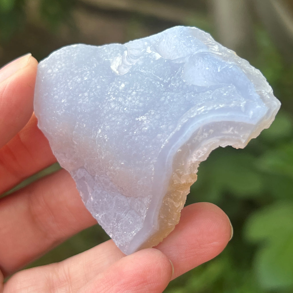 Agat albastru dantelat/ calcedonie Malawi mini m5, pietre semipretioase - druzy.ro 1 