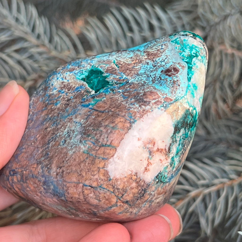 Shattuckite forma libera/palmstone m14, pietre semipretioase - druzy.ro 15 