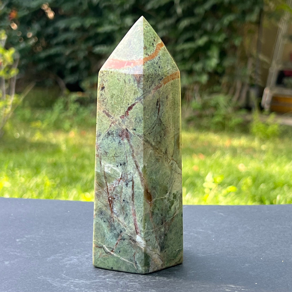 Obelisc crisopraz model 1, pietre semipretioase - druzy.ro 2