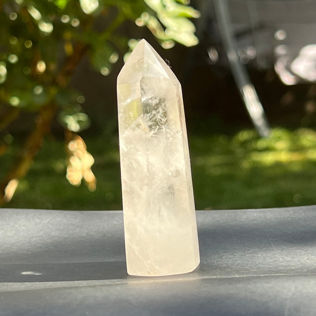 Obelisc/varf/generator cristal de stanca/cuart incolor Africa Af5/m1, druzy.ro, cristale 3