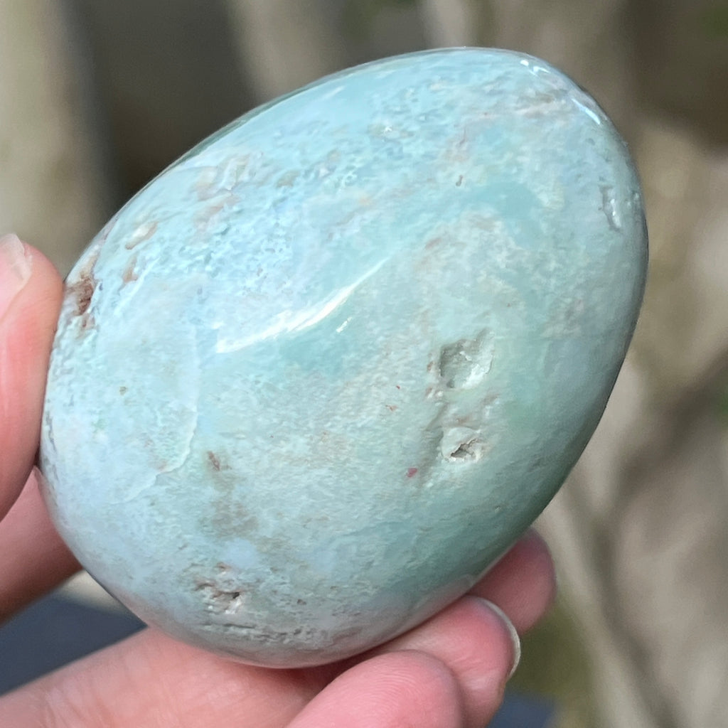 Ou calcedonie cu crom albastru-verzuie din Zimbabwe | Model 2, pietre semipretioase - druzy.ro 3 
