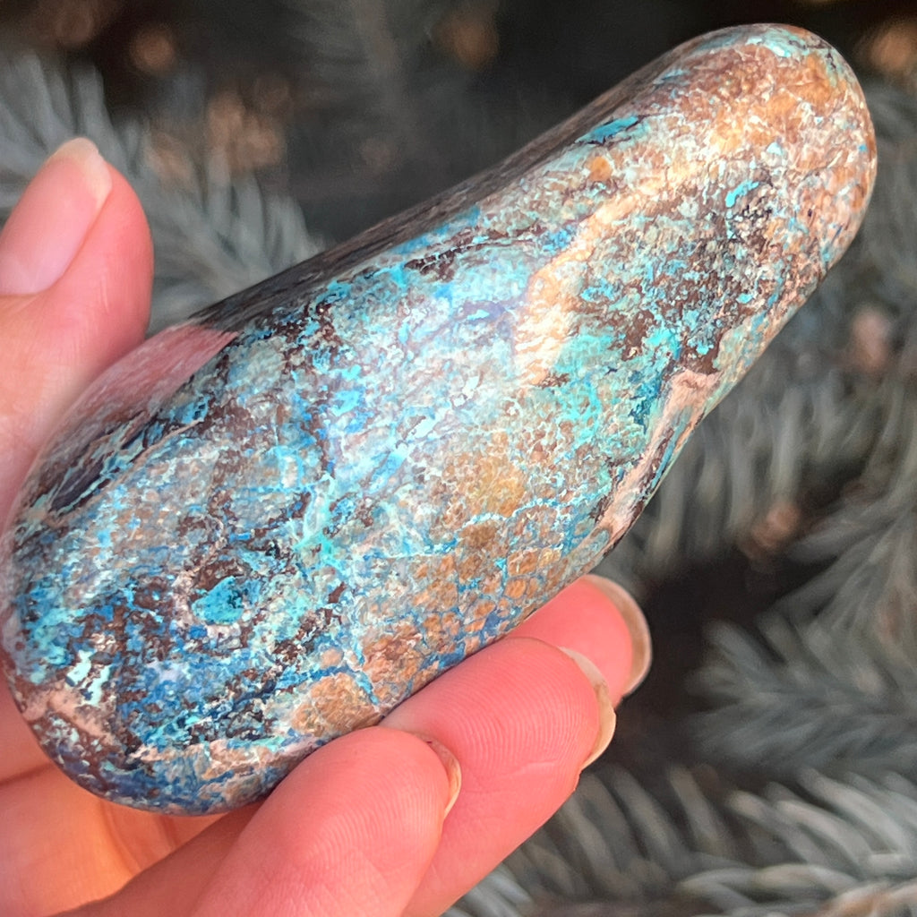 Shattuckite forma libera/palmstone m15, pietre semipretioase - druzy.ro 8 