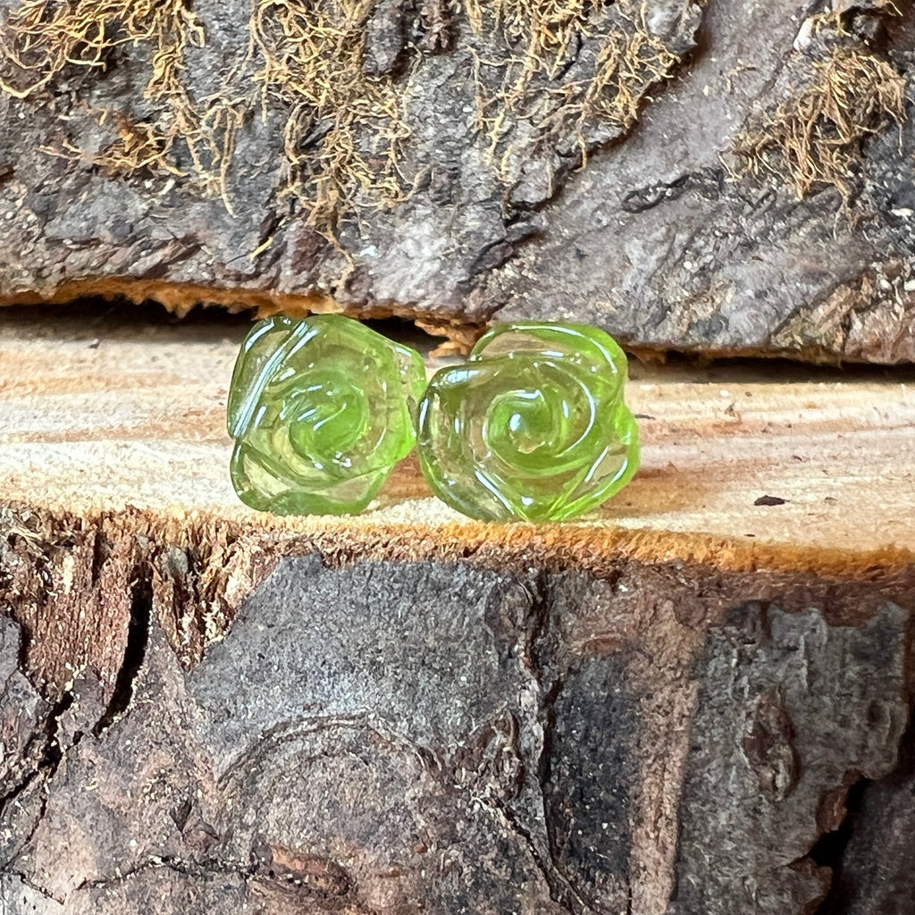 Cercei stud turmalina verde din argint model Flower#2, pietre semipretioase - druzy.ro 3 