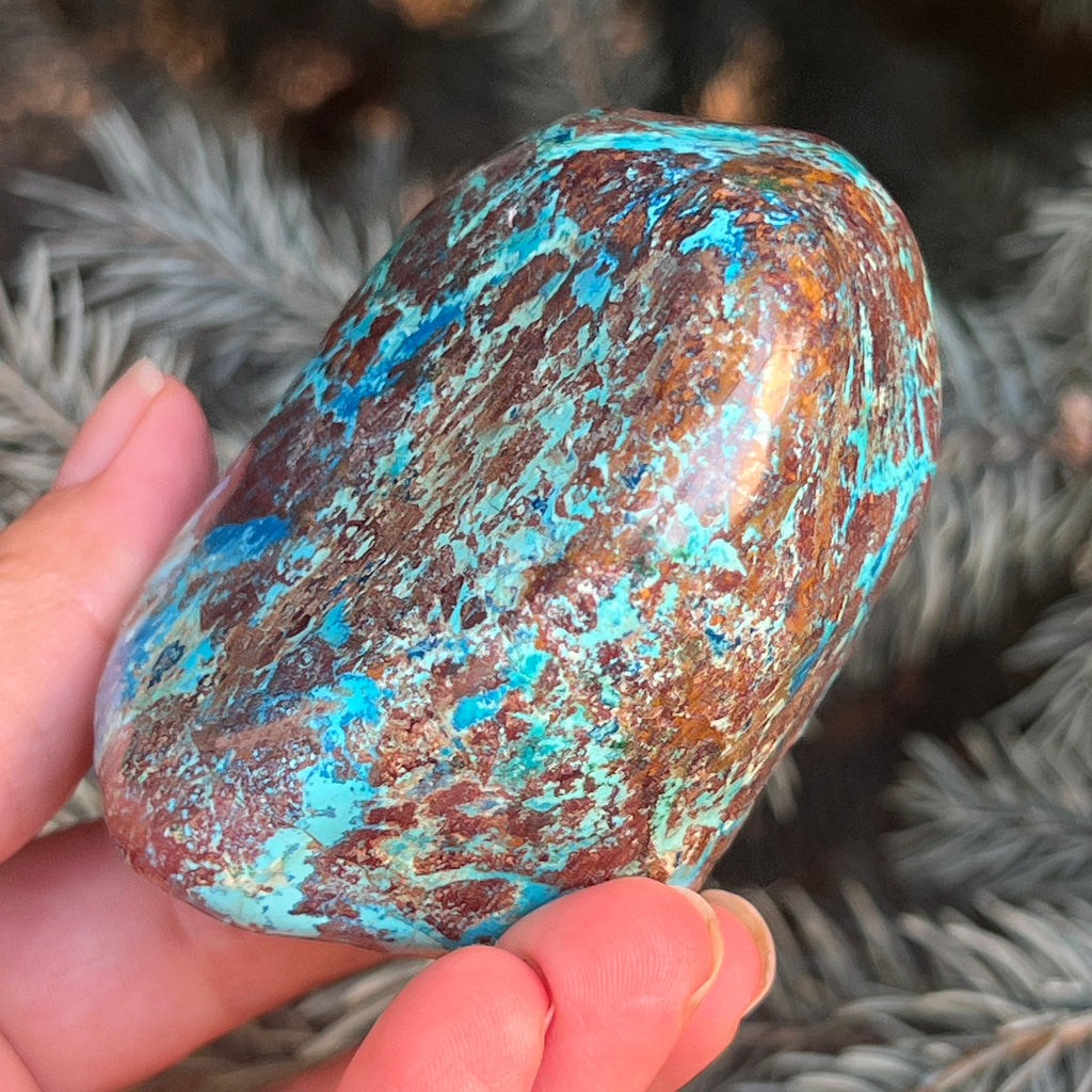 Shattuckite forma libera/palmstone m13, pietre semipretioase - druzy.ro 18 