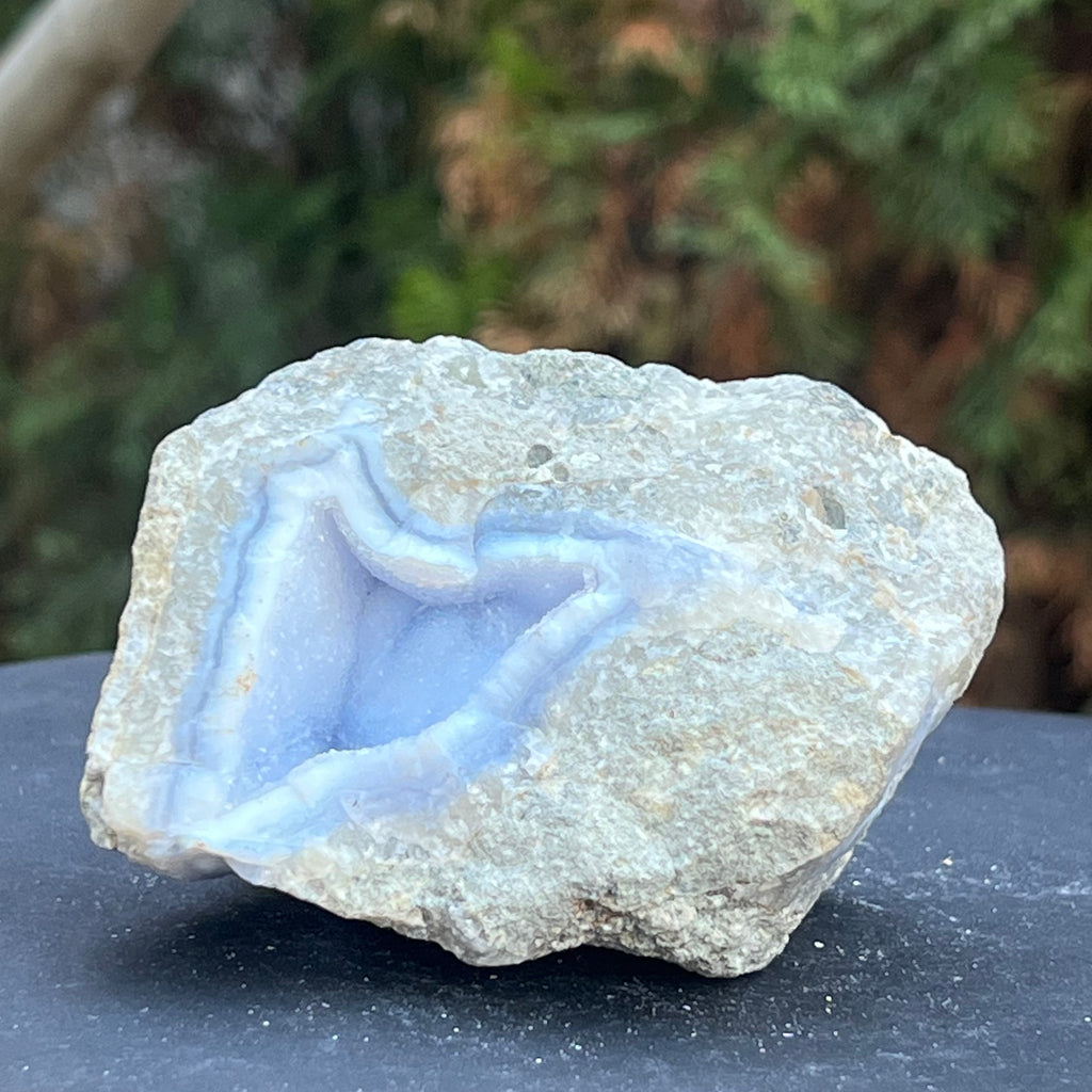 Calcedonie albastra /blue lace/ agat albastru piatra bruta m15, druzy.ro, cristale 5