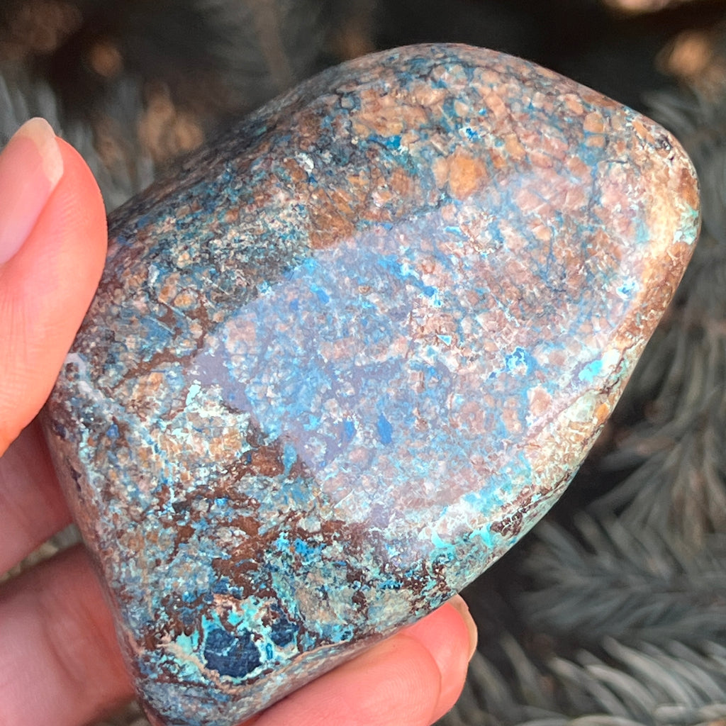 Shattuckite forma libera/palmstone m15, pietre semipretioase - druzy.ro 4 