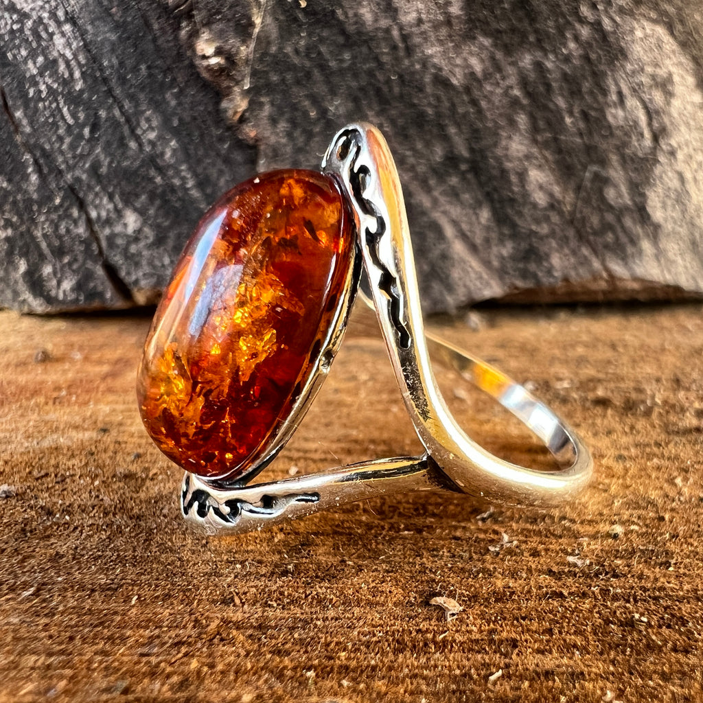 Inel argint cu chihlimbar Amber6, pietre semipretioase - druzy.ro 4 