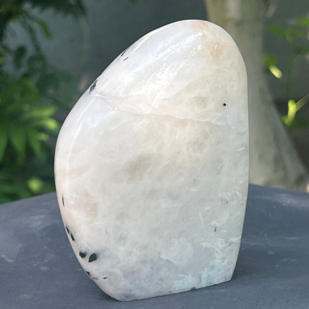 Sculptura turmalină neagră cu piatra lunii forma libera | Model 4, pietre semipretioase - druzy.ro 4 