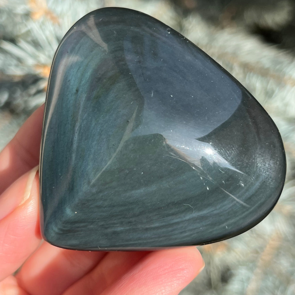 Obsidian curcubeu inima model 6, druzy.ro, cristale 6