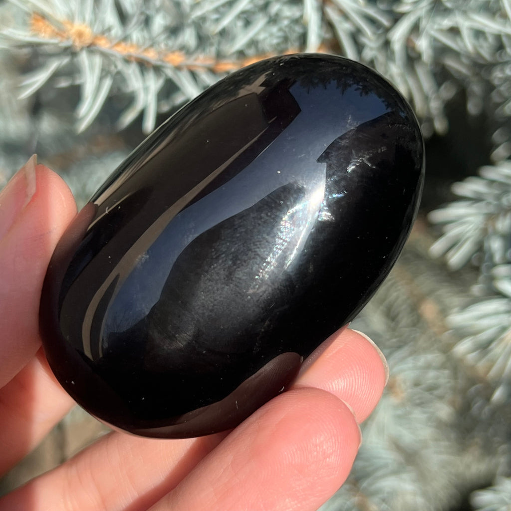 Obsidian curcubeu palmstone model 7, druzy.ro, cristale 2