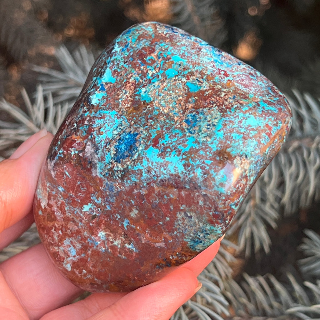 Shattuckite forma libera/palmstone m17, pietre semipretioase - druzy.ro 4 