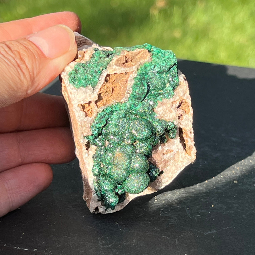 Malachit in matrix cuart si dolomit din Congo model 5, pietre semipretioase - druzy.ro 3