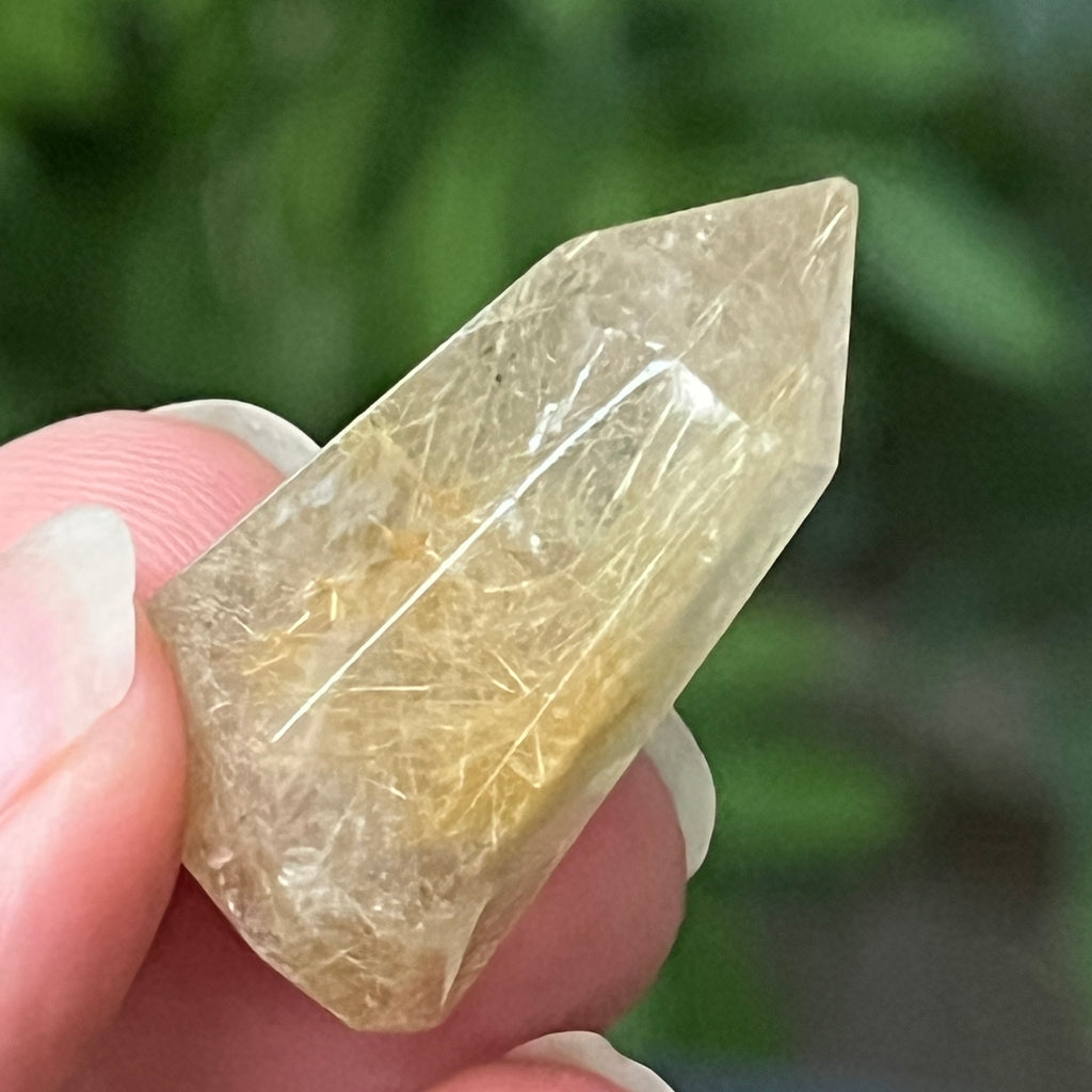 Obelisc cuart rutilat auriu | Model 4, pietre semipretioase - druzy.ro 2 